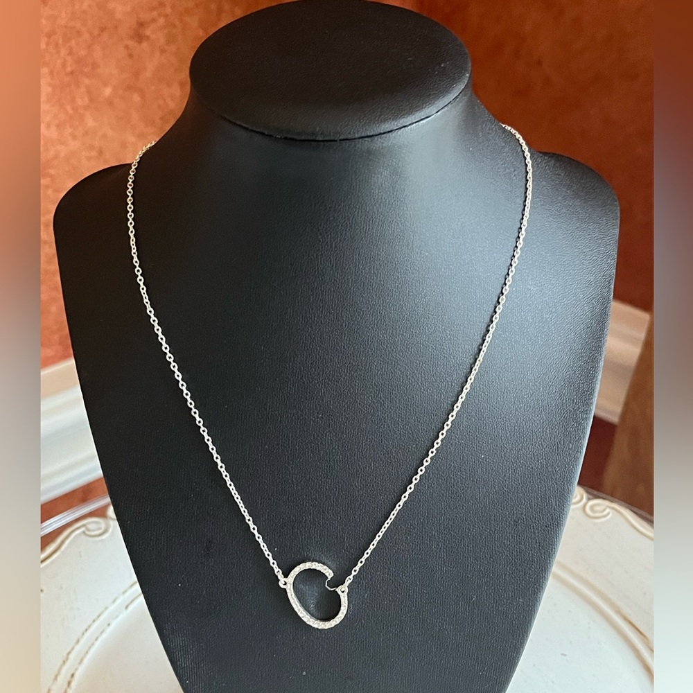 Fashion Silver tone necklace with embellished monogram C